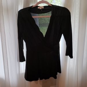 Black sexy tip waist blouse